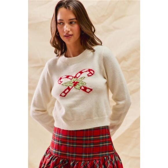 SO ME Christmas Candy Cone‎ Cropped Sweater - Picture 9 of 11